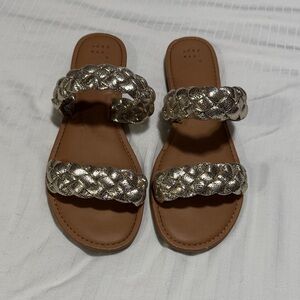 Matisse Silver Braided Sandals